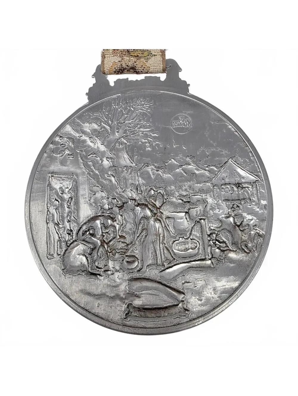 Vintage BMF Zinn Pewter Herbst Autumn German Wall Hanging Bell Pull